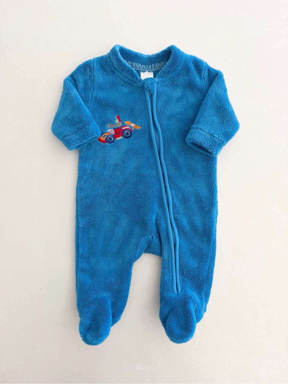 Real Baby Race Car Fleece Footed Sleeper • Size 0-3M